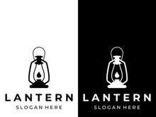 Lantern lamp logo, street lamp,vintage fire lantern.Logo for business, restaurant.