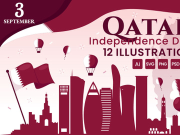 12 Qatar Independence Day Illustration preview picture