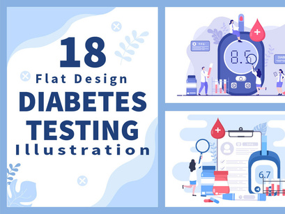 18 Diabetes Testing Healthcare Illustration
