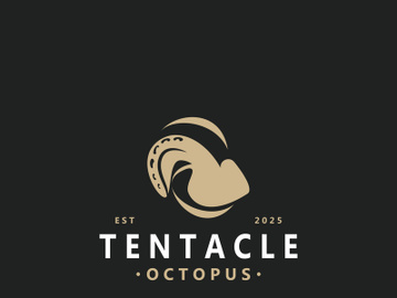 Octopus tentacle logo image design ocean animal vintage illustration preview picture