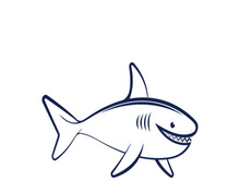 Shark illustration logo template vector