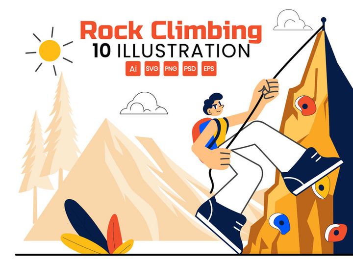 10 Rock Climbing Illustration