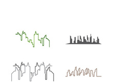 Modern city skyline icon silhouette vector illustration design