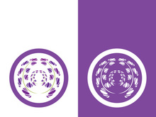 Fresh lavender flower logo vector flat design