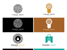 simple flat fingerprint logo,for security,identification,badge,emblem,business card,digital,vector