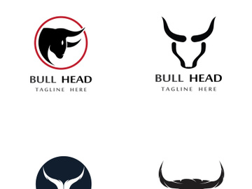 Retro vintage bull head horns logo. preview picture