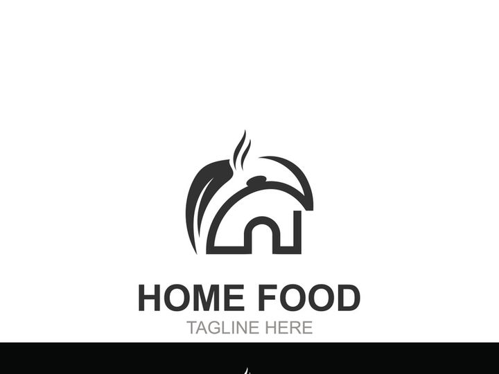 Home Food Creative idea of logo. Home Cooking, home food logotype template