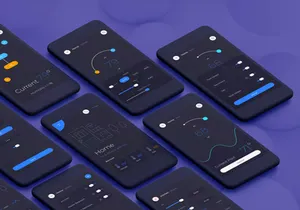 Smart Home Mobile App - 3 Styles in 1 file.