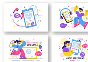 10 Music Streaming Lifestyle Illustration