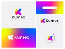 Lettermark Logo - Letter K Logo - Gradient Logo - Business Logo Design