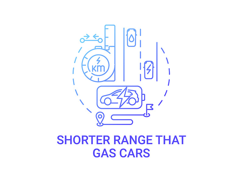 EV short range concept icon.