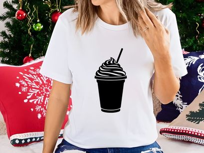 Iced Drink with Whipped Cream and Straw