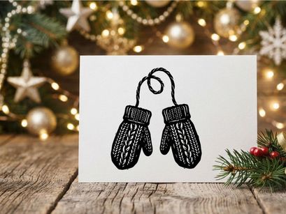 Winter Christmas Mittens with String for Kids and Adults