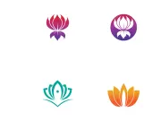Modern colorful natural lotus flower logo design.