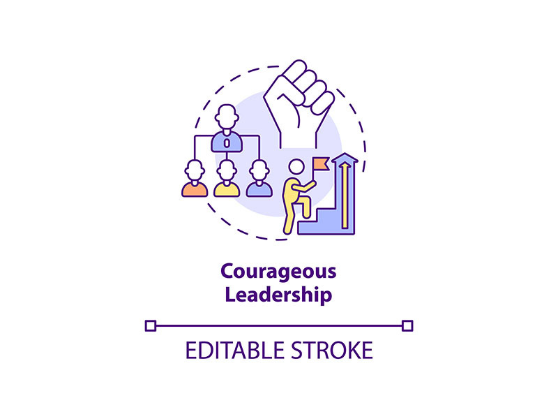 Courageous leadership concept icon