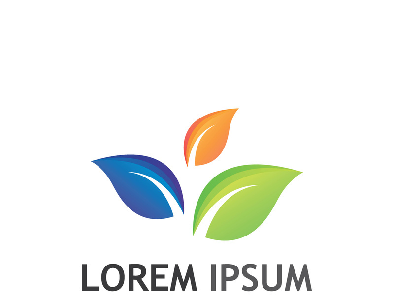 Natural green leaf logo design.