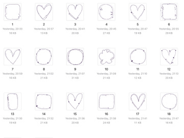 20 items svg purple heart frame design art preview picture