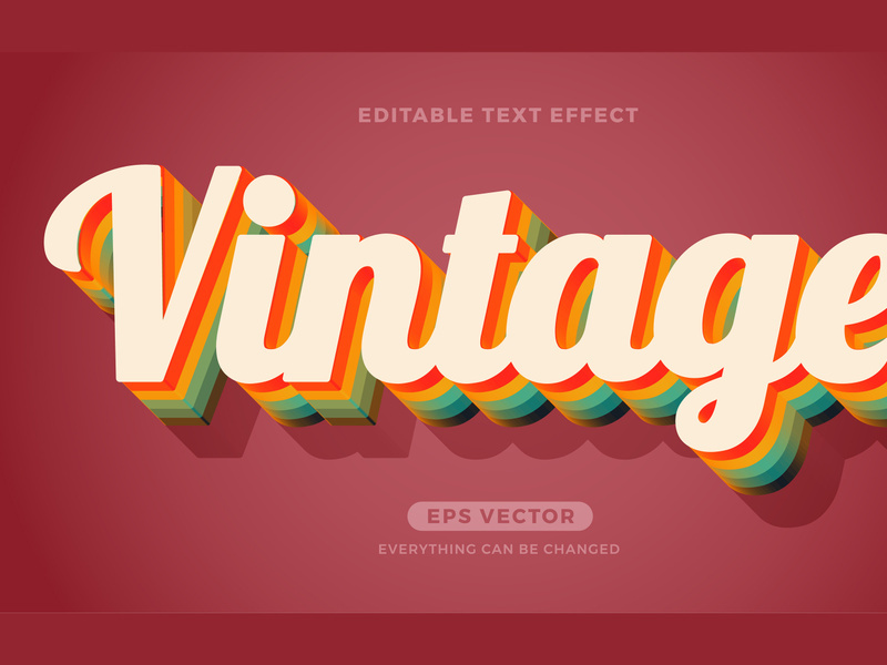 Vintage editable text effect style vector