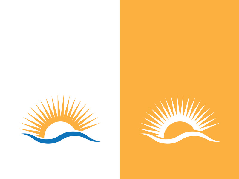 Creative sun concept logo illustration design template
