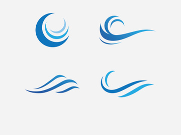 Blue Wave Logo Vector.  wAter wave illustration template design preview picture