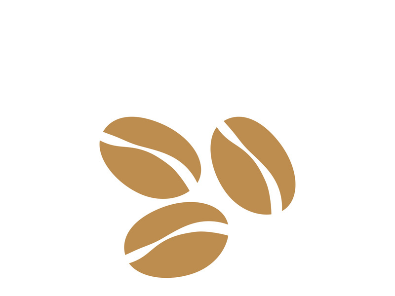 Coffee bean logo for cafe, business, label.