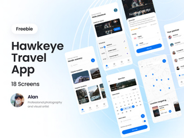 Hawkeye Travel App UI Kit preview picture