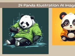 Panda Sticker Illustration Concept Ai Image preview picture