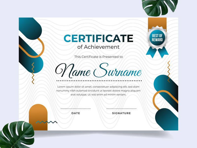 Modern certificate design template