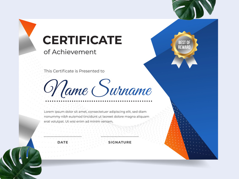 Modern certificate design template