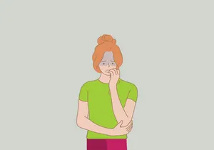 Flat illustration of a girl with fear and anxiety expressions