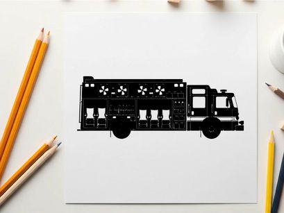 Fire truck silhouette illustration