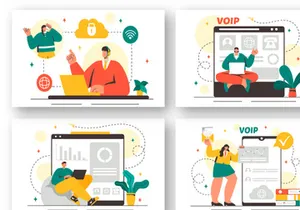 20 VOIP or Voice Over Internet Protocol Illustration