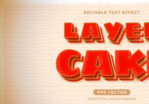 Red Velvet Cake EditableText effect Style in exotic red and white color for social media, banner, and graphic promo