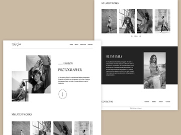 Fashion Photographer Portfolio Landing page UI Template design preview picture