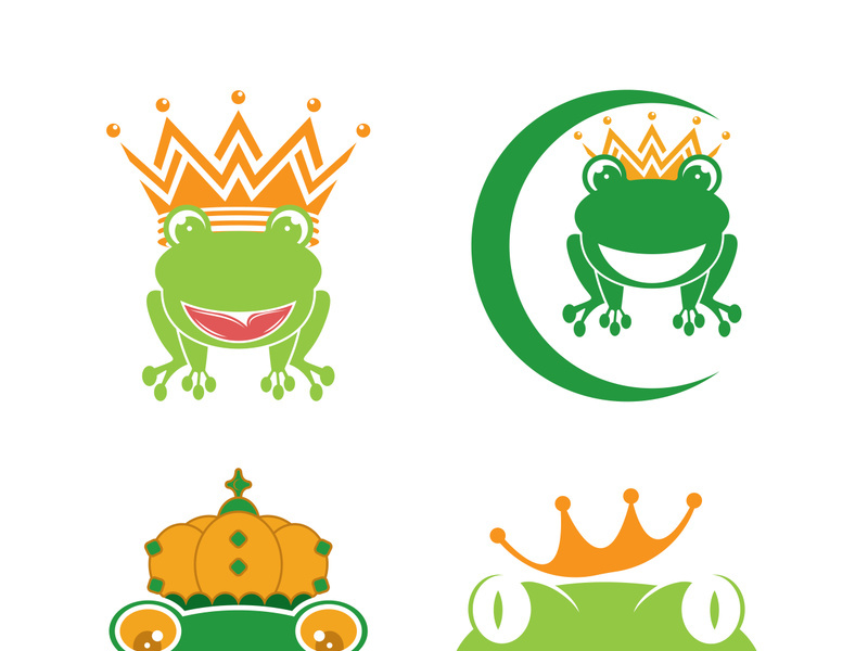 King frog logo icon template design vector illustration