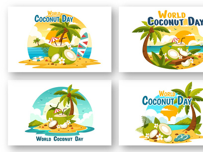 10 World Coconut Day Illustration