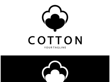 Soft natural organic cotton flower plant logo for cotton plantations, industries,business,textile,clothing and beauty,vector preview picture