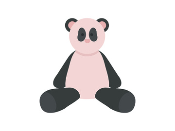 Plush panda animal semi flat color vector object preview picture
