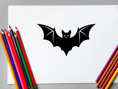 Schwarzes Fledermaus-Silhouetten-Icon für Halloween- oder Horror-Themen