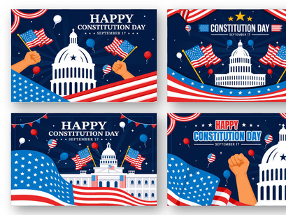 12 Constitution Day United States Illustration