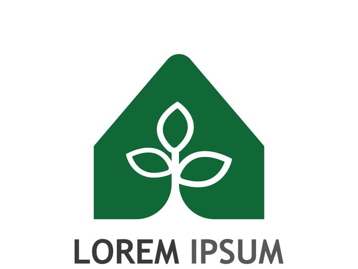 Natural green leaf logo.