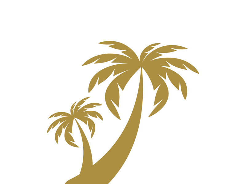 Palm tree summer logo template vector illustration