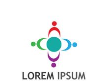 Community of people logo design with creative idea.