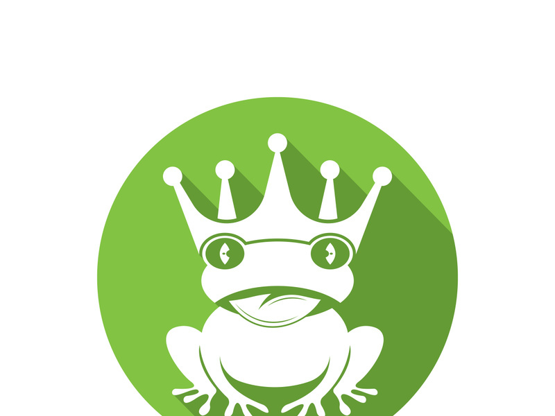 King frog logo icon template design vector illustration