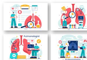 13 Pulmonologist Vector Illustration