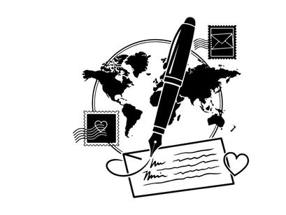 ilustração vetorial de escrita de cartas de comunicação global