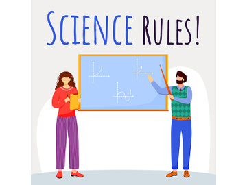 Science rules social media post mockup preview picture
