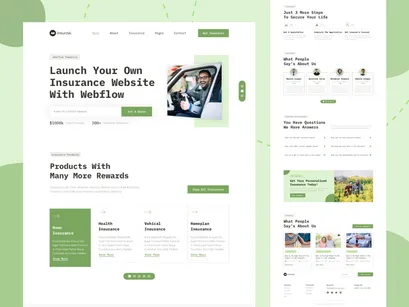 insurance company landing page.