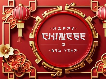 PSD 3d rendaring realistic chinese new year background bundles