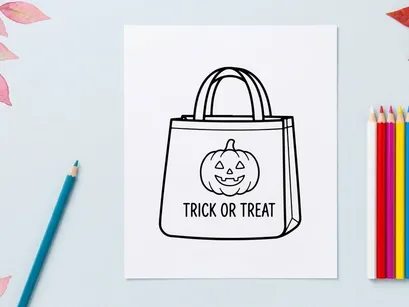 Bolsa de compras de Halloween con calabaza sonriente. Tote festivo adorable para recolectar dulces y celebraciones de temporada espeluznante.